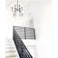 Lustre 8 lumières de style campagne moderne - noir bicolore avec abat-jour en lin sur mesure-1511412149