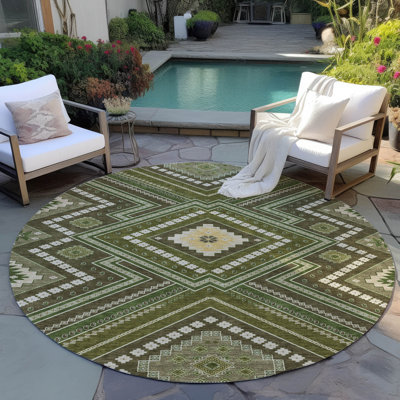 Tapis intérieur / extérieur lavable olive Solene 