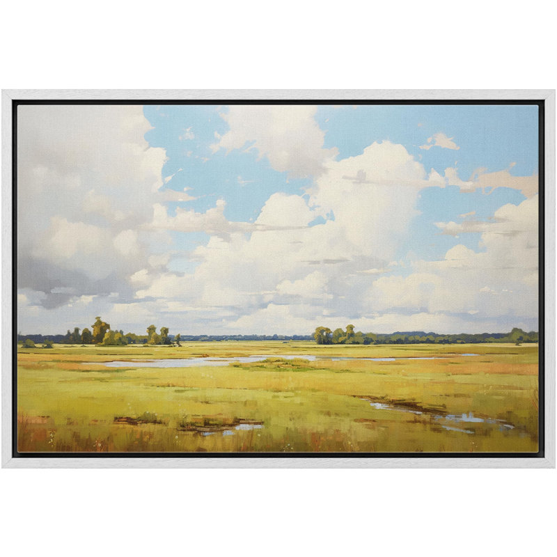 «Cloudy Blue Sky Nature Wilderness» sur toile, Cadre blanc, H 24 po x l 36 po