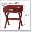 Table de bout rouge à 1 tiroir
