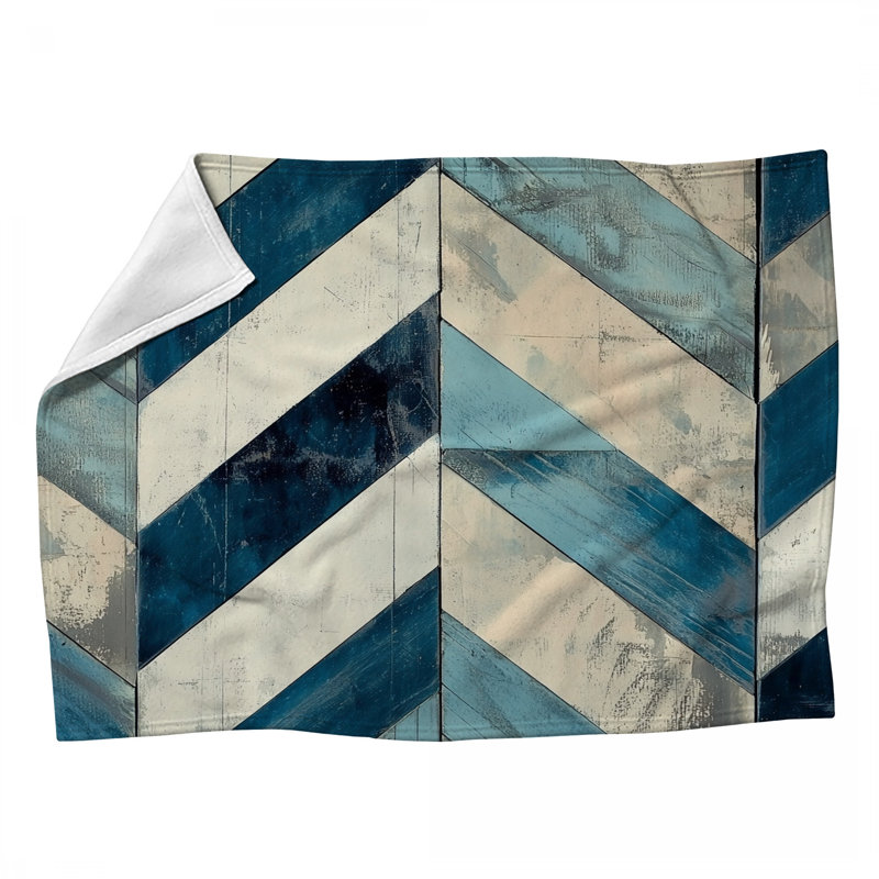 Jeté en molleton Chevron Design - Jeté géométrique pour canapés ou lits, L 80 po x l 60 po
