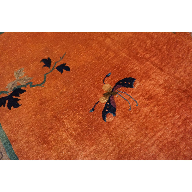 Tapis noué à la main antique chinois Art Deco