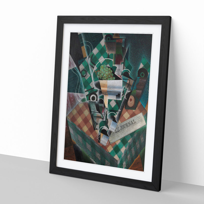 Checked Tablecloth by Juan Gris - Framed Print, Black Framed, 48cm H x 36cm W x 2cm D