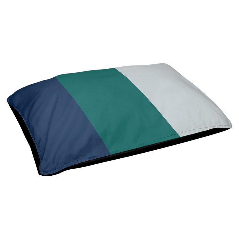 Coussin Detroit, Grand (l 40 po x P 30 po x H 14 po), Navy Blue/Northwest Green/Metallic Silver