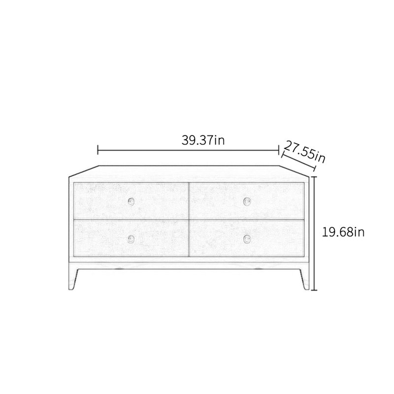 Table basse de luxe Design Light, Noir / gris, H 19,68 po x L 39,37 po x l 27,55 po