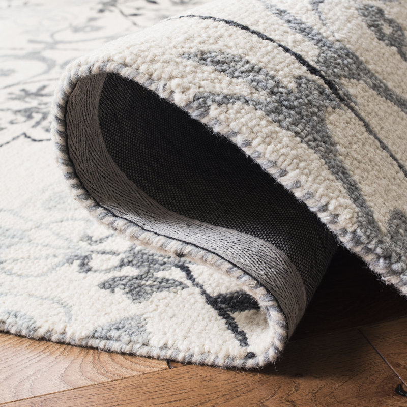 Tapis floral en laine crocheté à la main Guzi, Rectangle 8 pi x 10 pi