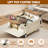 Square Coffee Table with Charging Station, Center Tablle With Stoare Sensor Lights, Storage Cabinet & Locking Casters