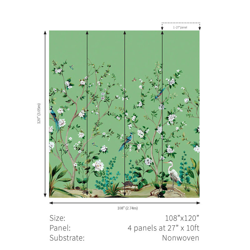 Panneau mural L 10 pi x l 108 po Amarveer, Vert émeraude