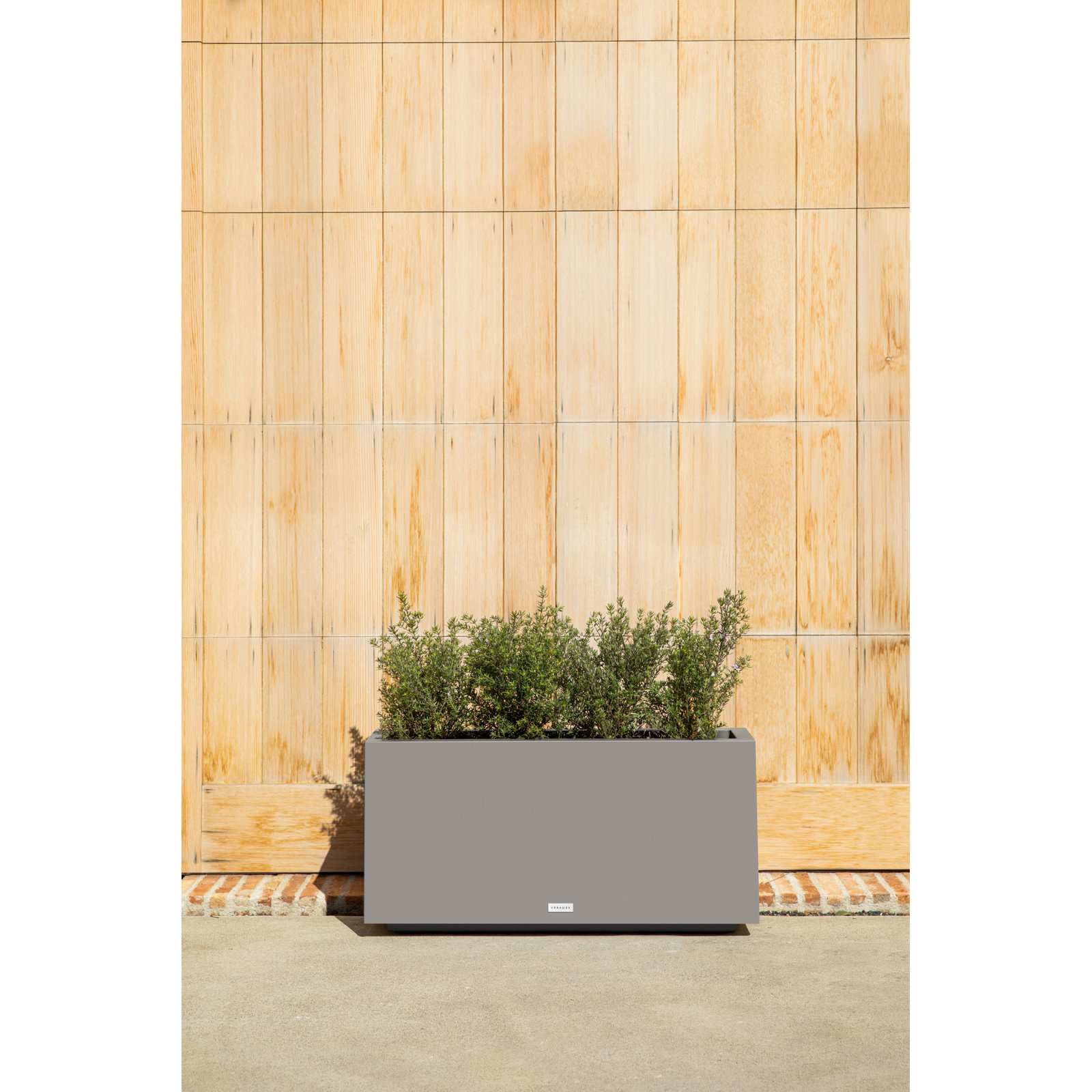 Block Series Long Box Planter, 16” H x 32” W x 10” D, Gray