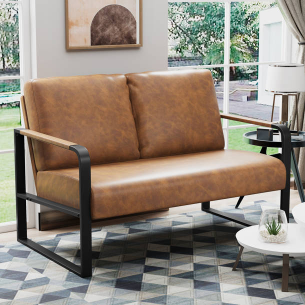 17 Stories Industrial Metal Accent Chair with Horizontal Channeling ...