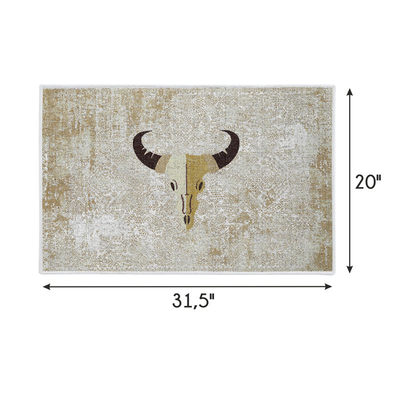 Tapis gris / brun en coton