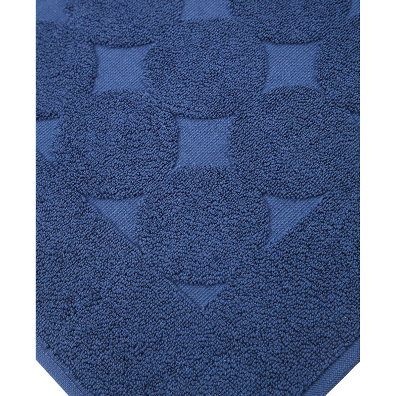 Karila Cotton Bath Rug, Navy