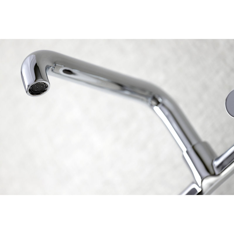 Kingston Brass Concord Double-Handle 2-Hole Wall-Mount Bridge Kitchen Faucet, Polished Chrome