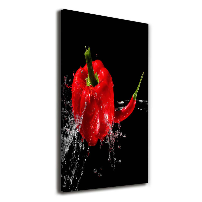 Two Peppers - Wrapped Canvas Print