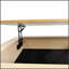 Table basse à plateau relevable cannelé de 38,6 po avec rangement et placage en bois massif à hauteur réglable pour les espaces de vie modernes-168959374