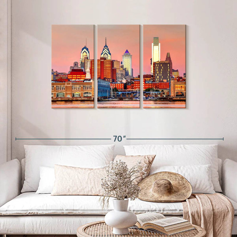 Aime Philadelphia Skyline, H 28 po x l 45 po