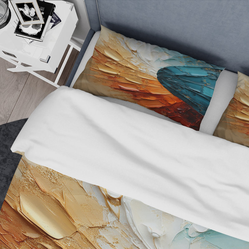 Ensemble de housse de couette Gold Blue Desert Mirage Spiral - Abstract Spirals