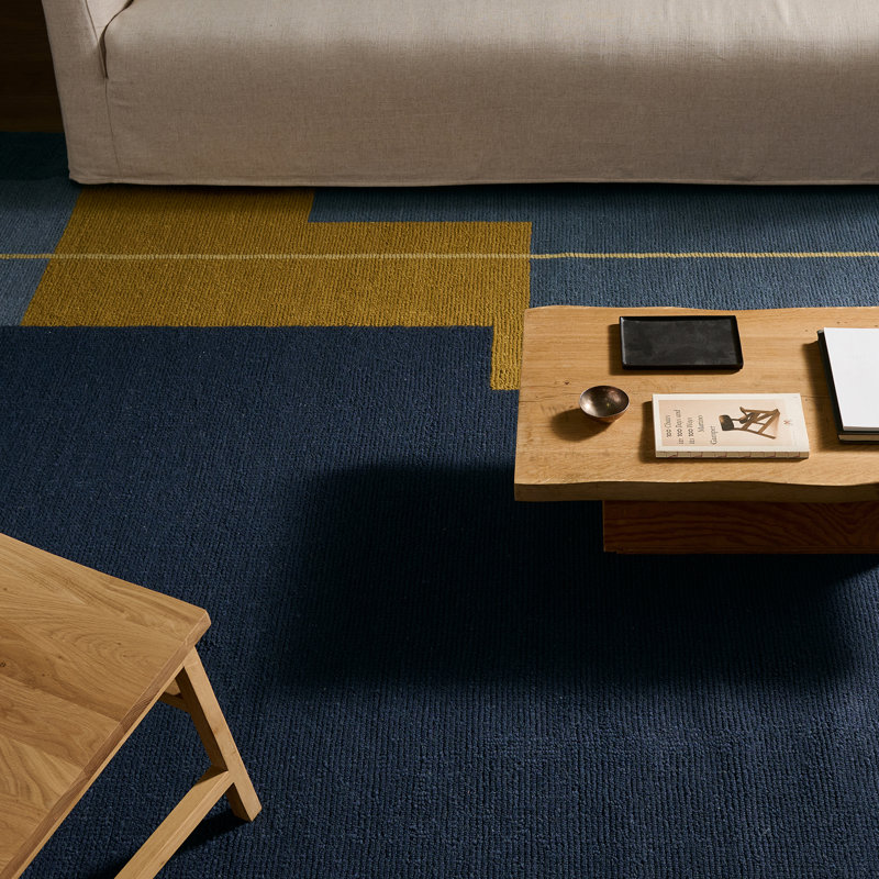 Jaipur Living Amato WVC02 Handwoven Color Block Blue/Yellow Area Rug (6'X9'), Rectangle 9' x 12'