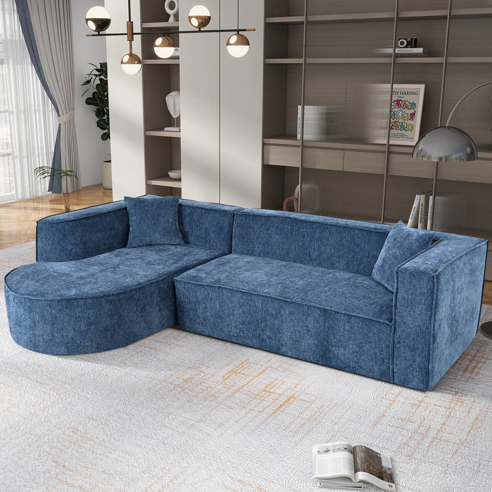 Hokku Designs Modular L-Shape Sectional Sofa Couch with Elegant curved ...