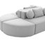 114,9 po de forme modulaire désossée avec des extrémités arrondies, des sièges profonds et des coussins de soutien en tissu bouclé gris-1260174439