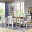 Ensemble de table de salle à manger 7 pièces de style rétro avec table extensible et 6 chaises rembourrées-1130992751-1130992749