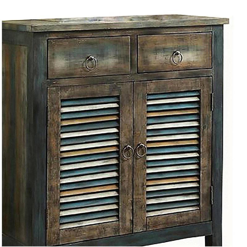 Console en chêne antique et 2 portes