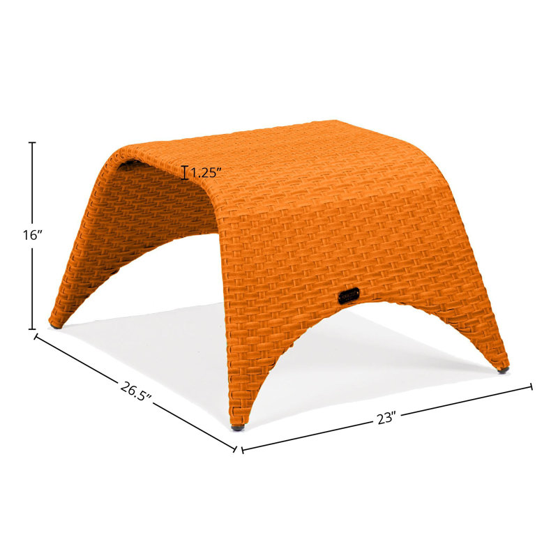 Malibu Outdoor Rectangular Side Table, Orange