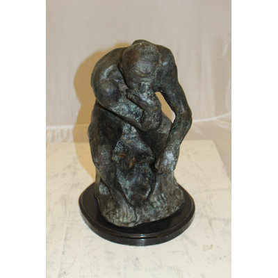 Bianchi The Thinker Bronze Statue -  Size: 10"L x 12"W x 17"H.