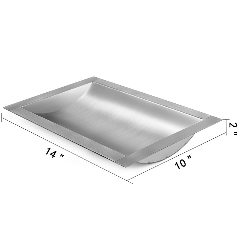 Plateau en acier inoxydable Handford, H 2 po x l 14 po x P 10 po