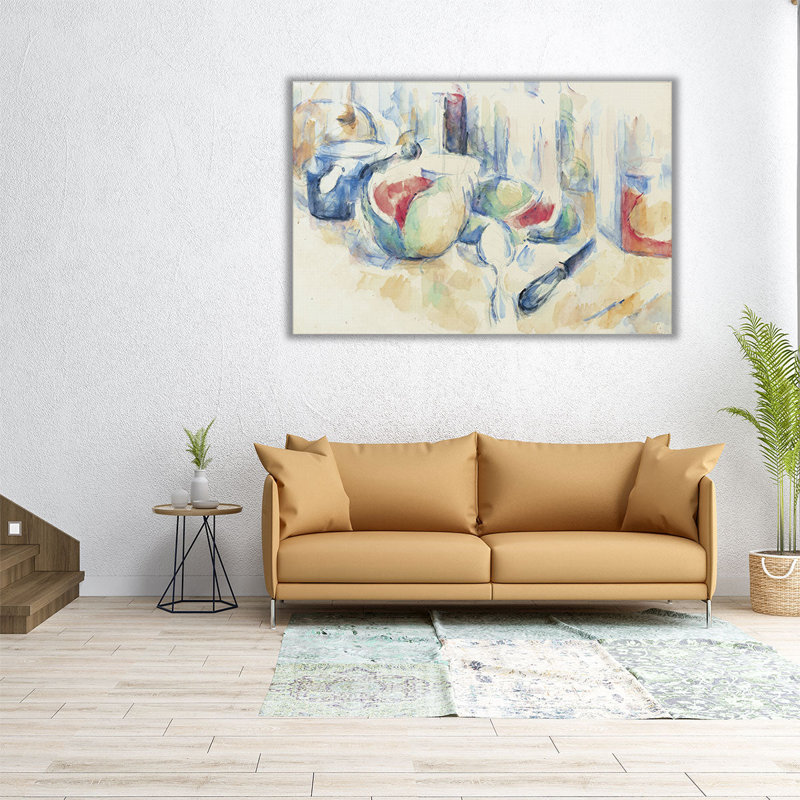 «Cezanne - Still Life With Fruit», reproduction d'art sur toile, H 32 po x l 48 po
