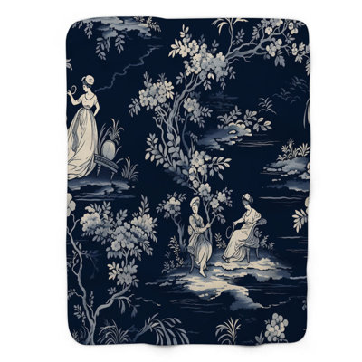 French Blue Timelessness - 1 Piece Premium Sherpa Blanket 0041