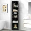 Armoire de rangement multi-fonctionnelle avec deux portes et tablettes réglables, tablette ouverte, noir-936908746