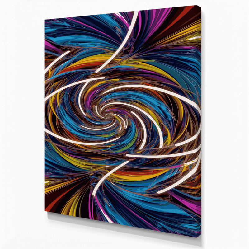 Art numérique sur toile, "Abstraction numérique 96", H 12 po x l 18 po