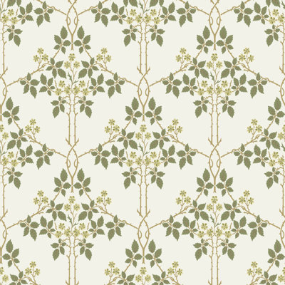 Blackberry Vine Trellis Wallpaper