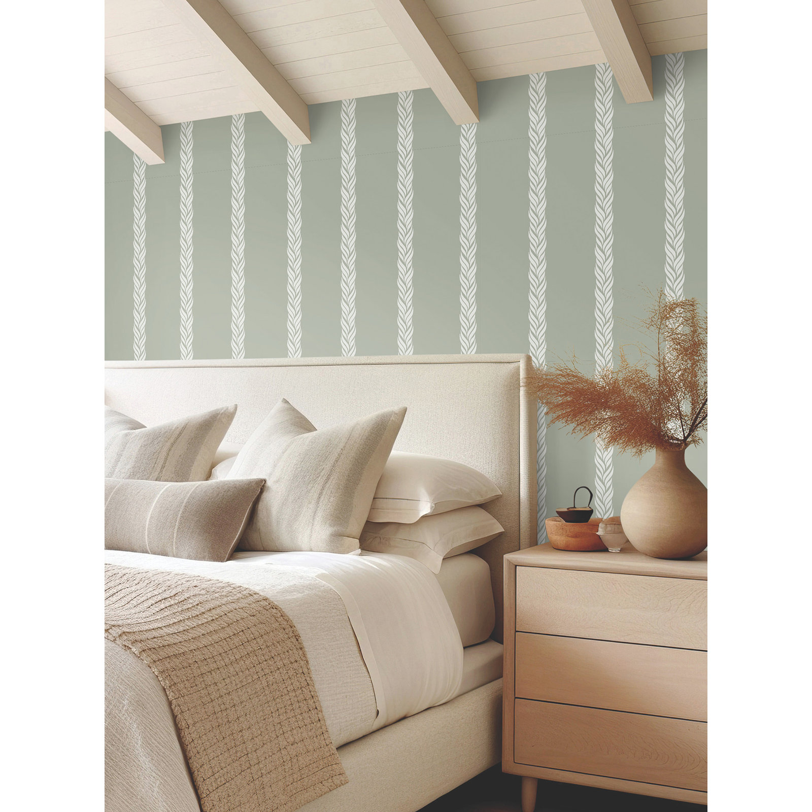 Bowman Striped Wallpaper, Green