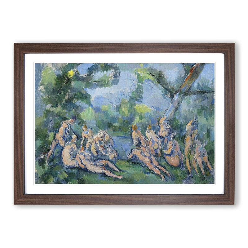 Bathers Vol.9 by Paul Cezanne - Picture Frame Painting, 48cm H x 65cm W x 2cm D, Walnut Framed