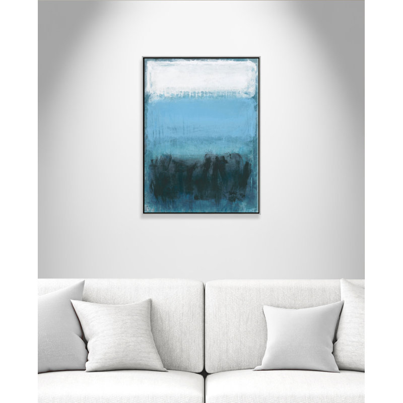 «Coastal Nightfall - Floater Frame», reproduction d'art sur toile, Cadre argenté, H 40 po x l 30 po x P 2 po
