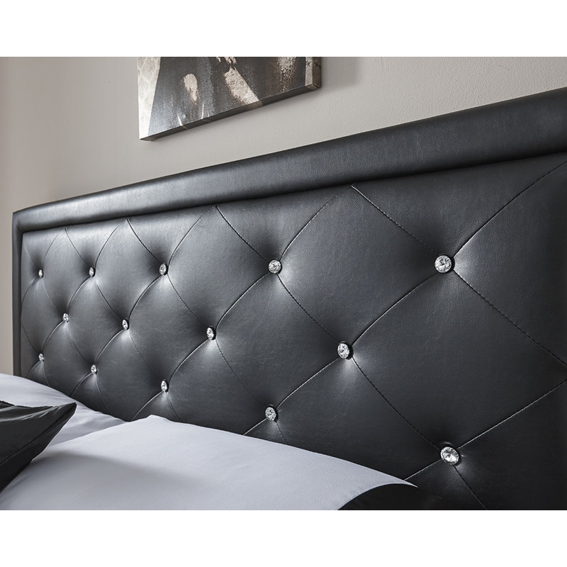 Dadur Upholstered Ottoman Storage Bed, Black, Kingsize (5')	