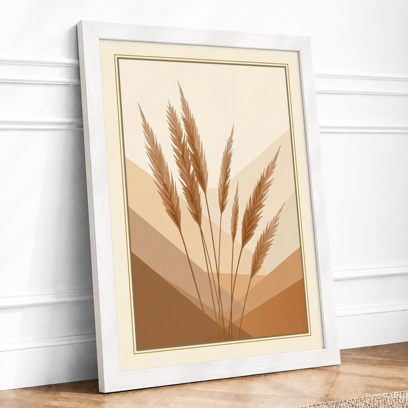 Wheat Study Botanical - Framed Print, A1 - 84.1 x 59.4 cm, White