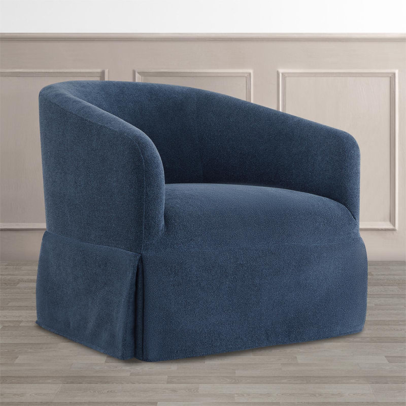 Fauteuil pivotant avec housse, Polyester bleu