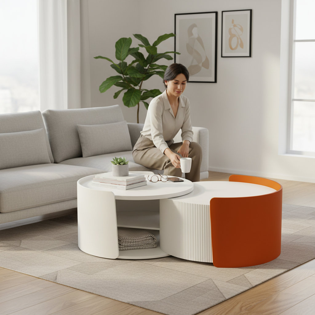 Latitude Run® Modern Nesting Coffee Table And End Tables For Small ...