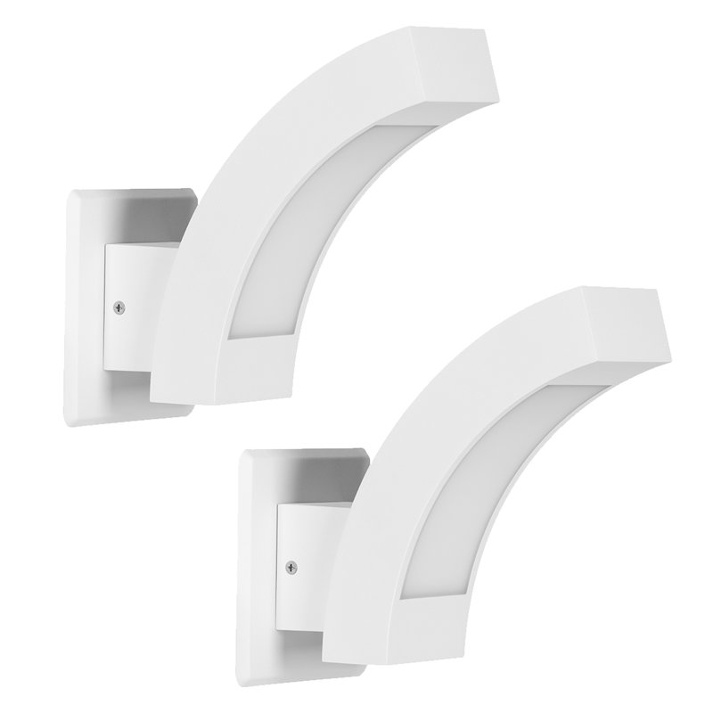 Alekss Outdoor Wall Sconce LED Wall Mount Exterior Light Fixture for Porch Front Door Garden, White