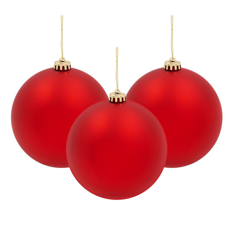 15cm Solid Colour Shatterproof Bauble, Red