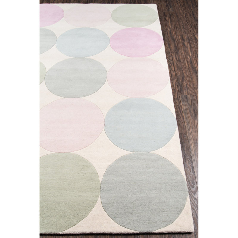 Delmar Polka Dots Handmade Wool Rug, Runner 2'3" x 8'