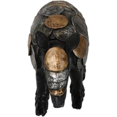 Western Rustic Armadillo With Engraved Coins Armor Money Savings Piggy Bank