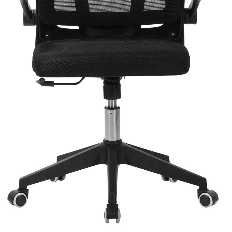 Black Office Chair With Head And Lumbar Support And Adjustable Back