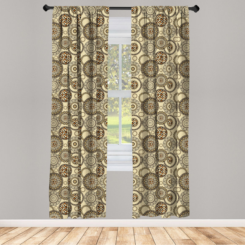 Animal print Semi-Sheer Rod Pocket Curtain Panels, 28" x 63"