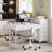 Kavayah 55.12'' W Reversible Writing Study Computer Desk With Drawers, Makeup Vanity Desk-1037180139