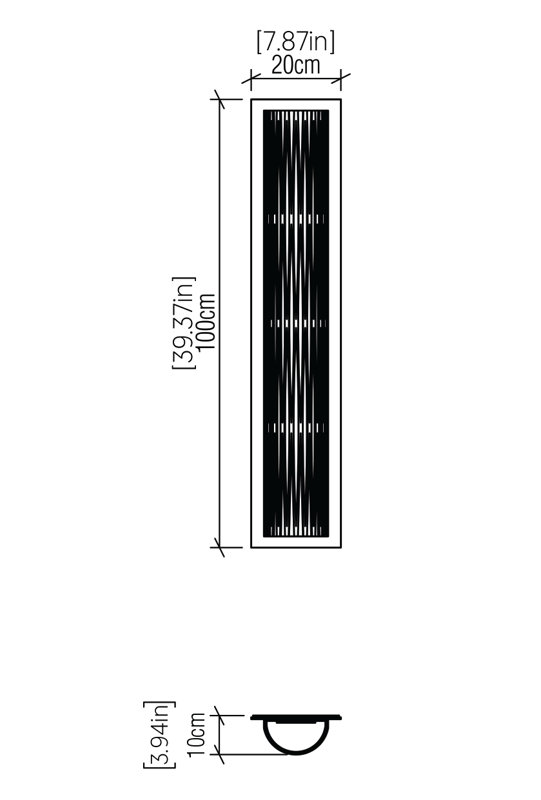 Living Hinges Manufactured Wood LED Flush Mounted Sconce, Teak, 39.37" H x 7.87" W x 3.94" D, 4000K