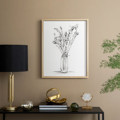 Wild Bouquet Study II, reproduction encadrée - bois massif